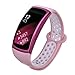 VIGOSS Compatible Gear Fit2 Band/Fit 2 Pro Band, Soft Silicone Watch Band Fitness Wristband Sport Replacement Strap for Samsung Gear Fit 2 Pro SM-R365 & Fit 2 SM-R360 Smartwatch(Pink/White)