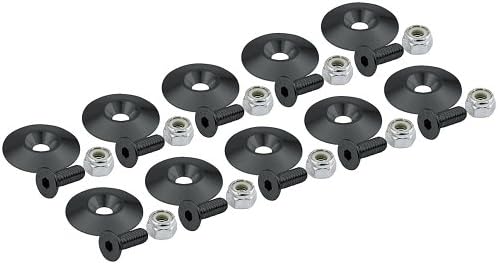 Allstar PerformanceALL18635 Black 1/4" x 1" Countersunk Bolt Kit with 1-1/4" OD Washer, (Set of 10)