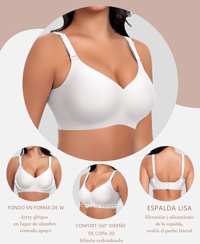 Ganado Padded Wirefree Bra Women Push Up Bras Seamless Bralette Comfort V Neck