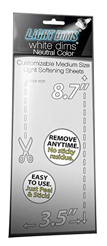 LIGHTDIMS White Dims Dimming/Softening Sheets for Harsh LED Lights Medium Size (1 Sheet) Neutral Color Retail Packaging