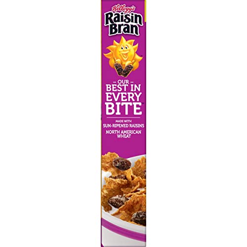 Raisin Bran Breakfast Cereal, High Fiber Cereal, Made with Real Fruit