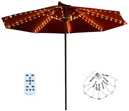 Patio LED Umbrella String Lights，104 