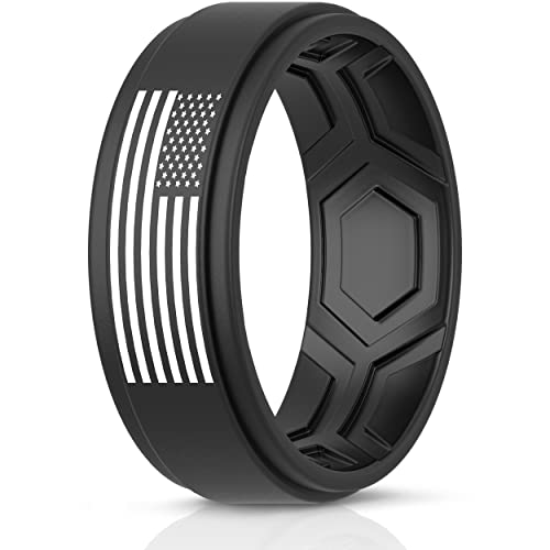 ThunderFit Silicone Wedding Rings for Men, Breathable Airflow
