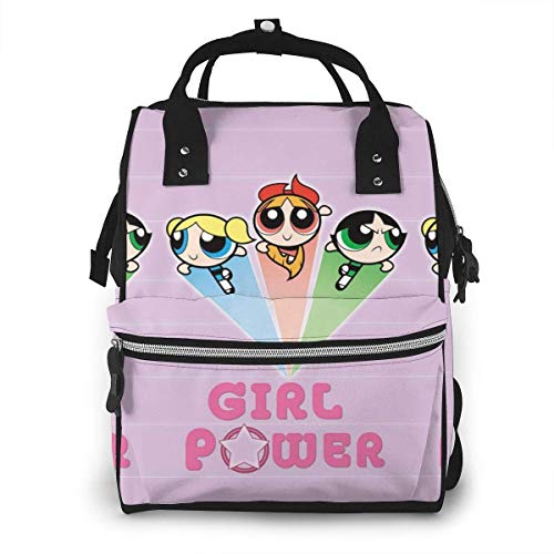 Diaper Bag Backpack - Power Puff Girls Girl Power Multifunction Waterproof Travel Backpack Maternity Baby Nappy Changing Bags