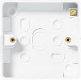 Merriway BH04934 Surface Pattress Boxes 1-Gang 20mm Deep White 2 Pcs view 1