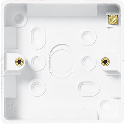 Merriway BH04934 Surface Pattress Boxes 1-Gang 20mm Deep White 2 Pcs