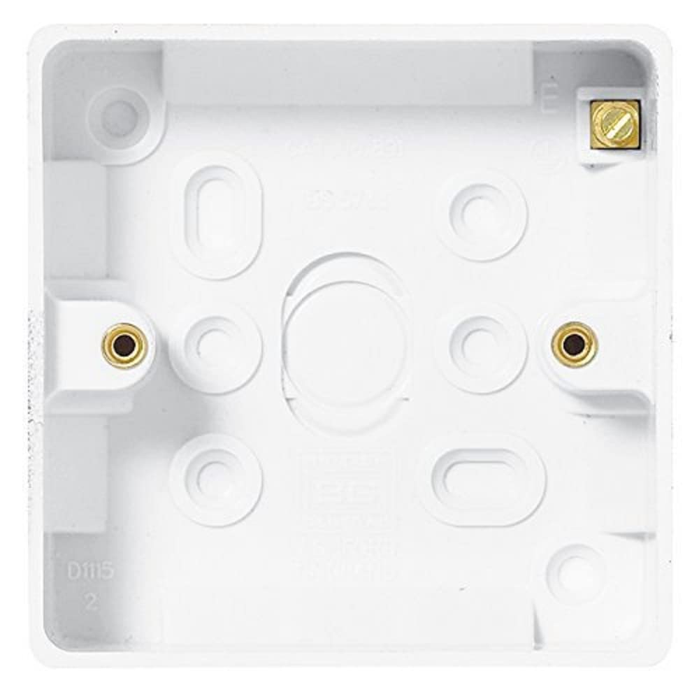 Merriway BH04935 (5 Pcs) Moulded Light Switch Surface Pattress Box, 1-Gang 20mm Deep - Pack of 5 Pieces