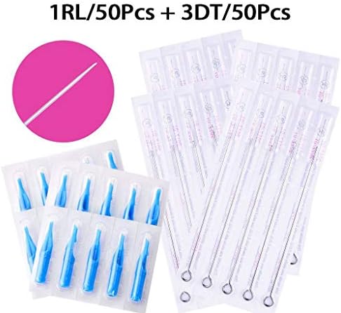 FZHY Tattoo Disposable Needle Mouth, Tattoo Needle Multi-model Each 50 RS-DT Tattoo Special Supplies Tattoo Equipment (color : 7RL needle+7RT needle)
