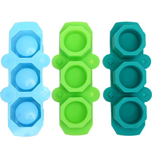 MeiMeiDa 3 Pack Mini Octagon Flower Pot Silicone Molds - Succulent Plant Planter Pot Mold Concrete Cement Plaster Molds, Silicone Ice Shot Glass Molds, DIY Craft Molds for Small Cactus or Seedlings - Thumbnail 2