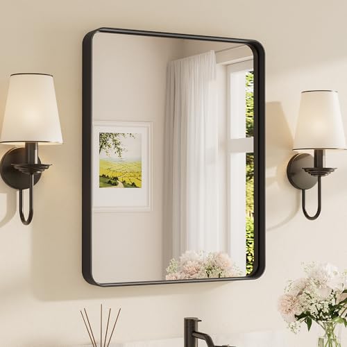 TETOTE Black Framed Bathroom Mirror 24 X