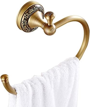 YUTU THG03 Bronze Antique Brass Towel Ring Crown Wall-Mounted Bathroom Towel Holder Accessories