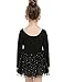 Arshiner Girls' Classic Long Sleeve Sequins Tutu Dress Leotard Black 130(Age for 4-5Y)