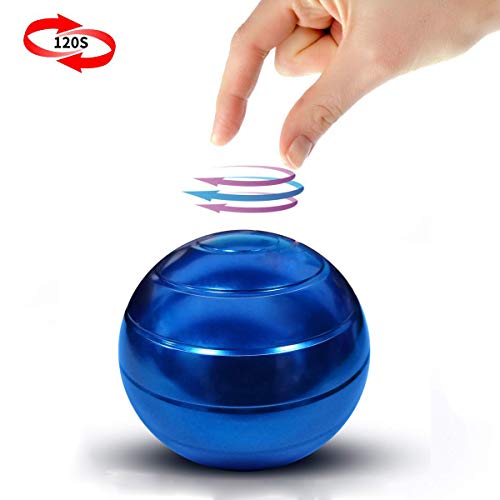 BeautyChen Kinetic Desk Toy for Adults Office Stress Relief with Full Body Optical Illusion Stress Anxiety Relief Metal Ball for Kids and Adults (Blue)