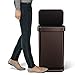 simplehuman 45 Liter Rectangular Hands-Free Kitchen Step Soft-Close Lid, Dark Bronze Stainless Steel Trash can