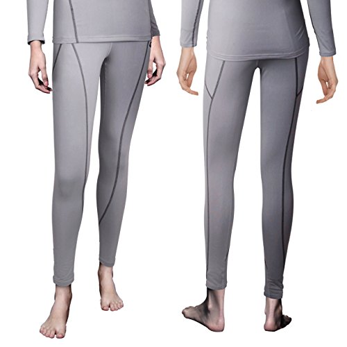 FITEXTREME Womens MAXHEAT Fleece Long Johns Thermal Underwear Bottom Lightgray M