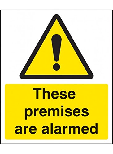 Caledonia Signs 21702H These Premises are Alarmed Sign, Self Adhesive Vinyl, 300 mm x 250 mm