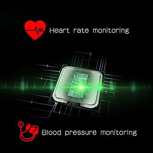 Fitness tracker with Heart Rate monitor,Smart Bracelet Blood Oxygen Pressure Monitor sport watch for IOS Android Smartphones(Black) - Thumbnail 4
