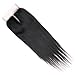 Lanyi 20 inch Brazilian Straight Lace Closure Middle Part Virgin Human Hair Natural Black 1b Handmade 130% Deisity Closure 4x4 Lace
