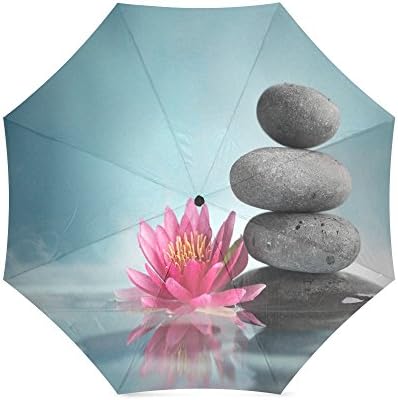 Monther's Day Gifts Beautiful Lotus Flower Folding Portable Outdoor Rain/Sun Umbrella Beach Travel Shade Sunscreen For Women/Men