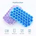 Ice Cube Trays Silicone with Lids 2 Packs TIME4DEALS Food Grade Ice Trays 74 Cube with Spill-Resistant Removable Lid BPA Free Ice Cube Molds for Whiskey Storage, Purple & Blue