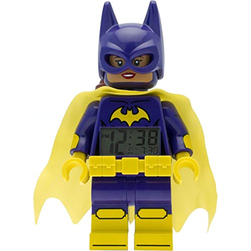 Lego Batman Movie 9009334 Batgirl Kids Minifigure Alarm Clock | Purple/Yellow | Plastic | 9.5 inches Tall | LCD Display | boy Girl | Official