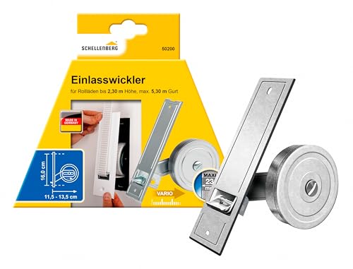 Schellenberg 50200 Rolladen Gurtwickler Unterputz, 16 cm Lochabstand, Einlasswickler System Maxi, verzinkt