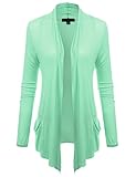 JJ Perfection Women's Long Sleeve Thin Open Drape Cardigan