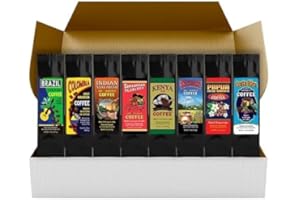 PLUM NELLIE Around the World Coffee Gift Set – 8 Bags -1.5 Ounce ea. – Travel Inspired Tasting Box – Enjoy A World Coffee Tour Gift Pack - Medium Roast