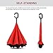 Spar. Saa Double Layer Inverted Umbrella with C-Shaped Handle, Anti-UV Waterproof Windproof Straight Umbrella for Car Rain Outdoor Use