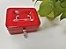 Jssmst Locking Medium Steel Cash Box with Money Tray,Lock Box,Red