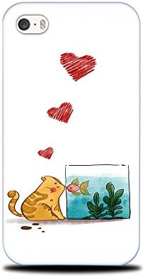 Foxercases Design Cat And Fish Kissing #2 Hard Back Case Cover for Apple iPhone 4/4S