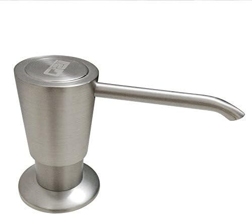 Kitchen Soap Dispenser, Built In Sink Countertop Liquid Lotion Soap Dispensers, Brushed Nickel Brass Pump Head, 304 Stainless Steel Bottle