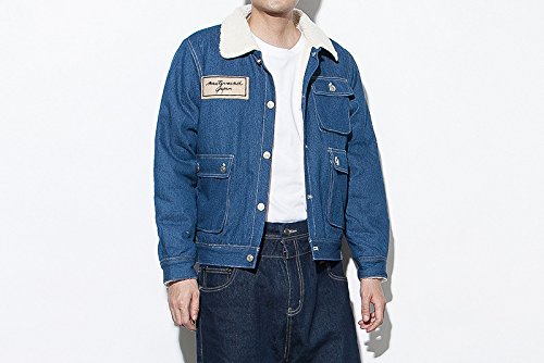 Amazon 冬服 メンズ ラム毛 デニムジャケット 厚手 ショートコート