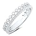 SILVERCLOSEOUT Sterling Silver Double Row Cz Eternity Ring - Size 6