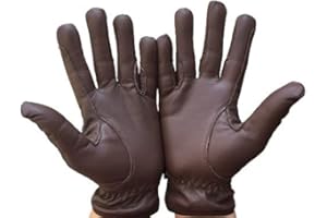 MUSTANG EQ Horse Riding Men's Gloves All Leather 100% Real Leather TAN, Dark Brown & Black Premium Quality Gents Equestrian Gloves