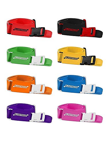 Luggage Straps, Adjustable Non-Slip Baggage Belts - Suitcase Bands for your Travel Bag (1 Item/Black)