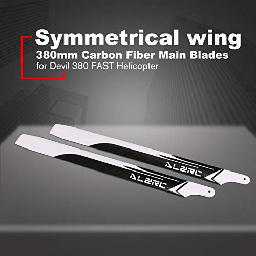 Lamijua ALZRC 380mm Carbon Fiber Main Blades Propeller Props for Devil 380 Fast Align Helicopter RC Drone Aircraft Parts Accessories - Thumbnail 2
