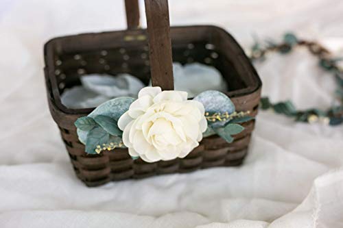 Flower Girl Basket - Wood Wedding Toss Petal Basket - Boho Flower Girl Basket by Ragga Wedding