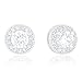 18k White Gold Plated Cubic Zirconia Round Halo Stud Unisex Earrings (0.50 carats) by Orrous & Co.