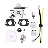 Podoy C1U-K82 Carburetor for Zama Mantis Tiller Parts C1U-K54A 7222 7225 SV-5C/2 Engine with Air Filter Repower Kit