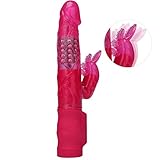 Bombex Temptation Rabbit Vibrator,Clitoral G-Spot Stimulator,Masturbation Vibe,Rotating Beaded Adult Massager for Women Female Beginner,Pink
