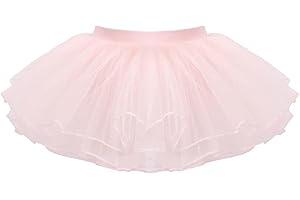 EASTBUDDY Tutu Skirt Girls Elastic Ballet Dance Skirts 4 Layers Tulle Tutu for Toddler Kid Children 1-9 Years