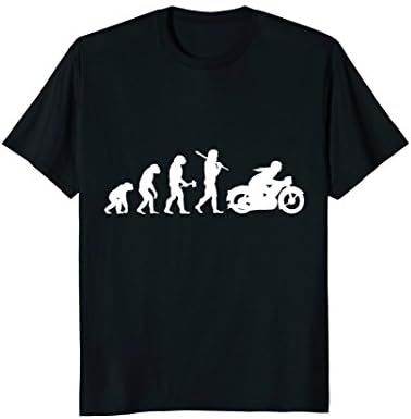 Mens Funny Vintage Motorcycle T-Shirt Evolution Motorbike Rider Large Black