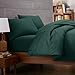 Amazon Brand – Pinzon Lightweight Cotton Flannel Sheet Set - Full, Forest Green