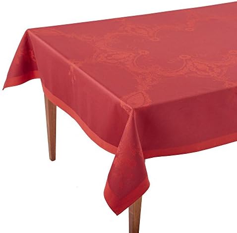 Occitan Imports Luxe Versailles Griotte Jacquard French Tablecloth, 63 x 98 (6-8 people)