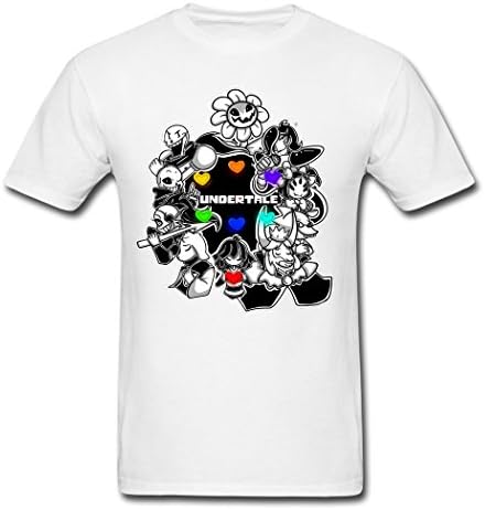 PEILIN Men's High Quality Undertale Cool Cartoon Characters White T-Shirt Small