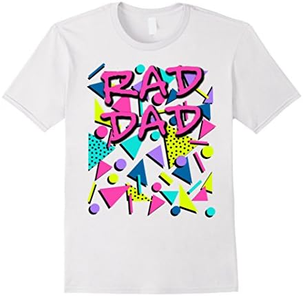 Mens Rad Dad 80s Throwback T-Shirt Medium White