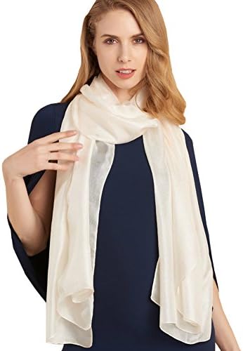 Ysiop Womens Oversized Scarf Solid Color Shiny Shawls and Wraps for Evening Weddings White