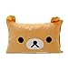 Lesley Ye Rilakkuma Relax Bear Brown Pillow Cover Cushion Case, Decorative Cushion Covers, Soft Plush Shaggy Throw Pillow Case Hidden Zip Closure for Bed Sofa Couch - Filling Not Included