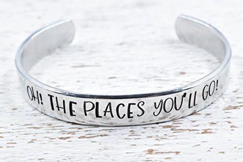 Oh, The Places You'll Go! Hand Stamped Cuff